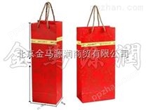 红色金边纸质红酒袋（酒具，酒刀，酒架，醒酒器，酒架）